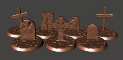 28mm Undead Skeleton Warrior Grave Bases