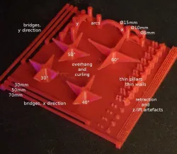 bridging / overhang / curling / retraction / thin walls torture test
