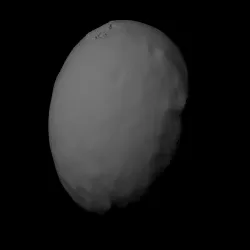 Ganymede with known topography scaled one in sixty million