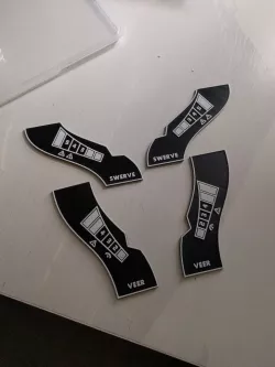 Gaslands Veer Right and Swerve Right 32mm Moving Templates