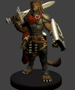 Lion Tabaxi Paladin Miniature
