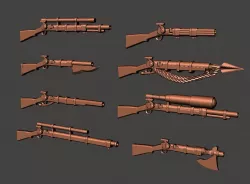 More 28mm Fantasy Arsenal of Muskets Percussion / Flintlock Firearms and Guns