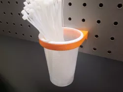 Pegboard 62mm Cup Holder (25mm pitch, 5mm holes)