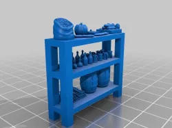 Restaurant shelves for 28 mm miniatures