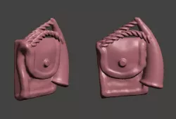 28mm Shot Pouch and Powder Flask for Fantasy Arsenal of Muskets / Flintlock Firearms