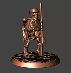 28mm Undead Skeleton Dwarf Warrior - Armed with Musket
