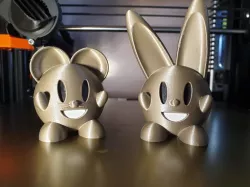 Cute Pink Bunny, Mouse, Lion