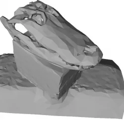 Low-poly Alligator skull