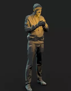 Smoking Man Low Poly