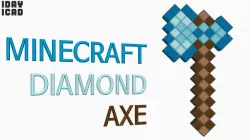 [1DAY_1CAD] MINECRAFT DIAMOND AXE