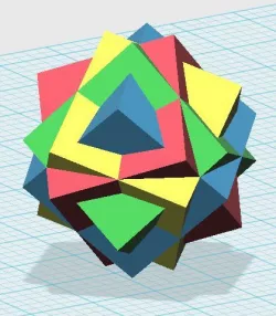 Compound of four cubes