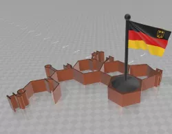 germany flag on chemical structure (color file includet)