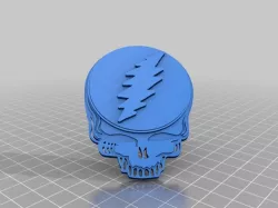 Grateful Dead Skull w Elevated Lightening Bolt