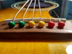 Guitar bridge pins and saddle