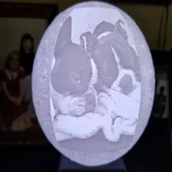 Lithophane Moon Lamp with D1Mini and WS2812 LED Shield