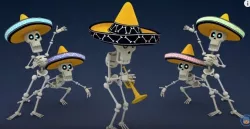 Mariachi Skeleton Miniature (Silly Dedication)