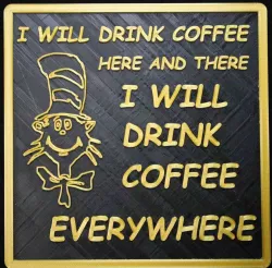 Office coffeemaker area wall plaque