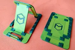 Phone Stand - Flat fold - Print in place (Minibot Logo)