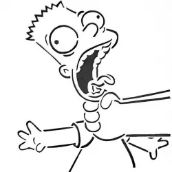 Bart being strangled stencil