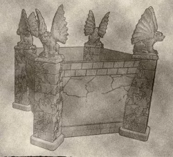 Gargoyles on Pillars Flower Pot For the Garden Dungeons and Dragons Horror Themed Planter