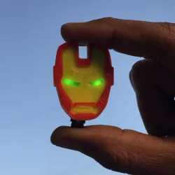 Iron Man Led eyes keychain V2 ( With CR2032 coin cell holder )