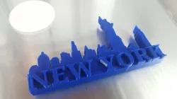 New York City 3D Skyline and Block Letters Magnet or Paperweight