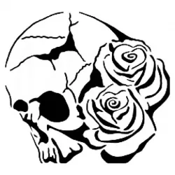 Skull Rose stencil
