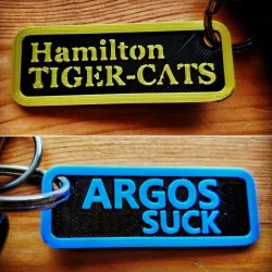 Two-sided Hamilton Tiger-Cats Keychain