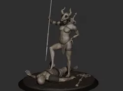 Amazon warrior girl with the spiar