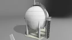 N Scale Small Industrial Liquid Gas Storage Tank Sphere