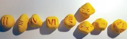 Roman Dice Set D2, D3, D4, D6, D8, D10, D12, D20, D100