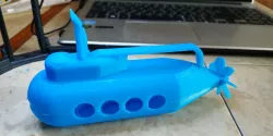 Toy submarine with spinning propeller