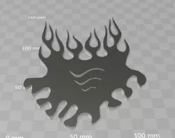 Airbrush stencil：：： flame