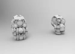 Armor-bearer steampunk heads (28mm)