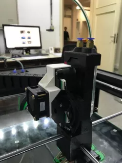 Fan bracket for Raise3D N2 extruder stepper motor.