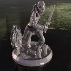 Female assassin fixed for print and on a base