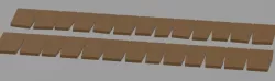 Strip of roof shingles, even and uneven, for building model houses.