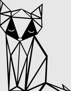 Fox Origami 2D Wall Door Art