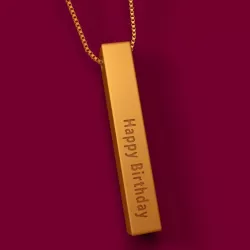 Happy Birthday Vertical Bar Necklace KeyChain 3D Model STL