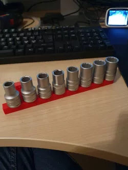 Minimalistic wall mount socket set 10mm-17mm 1/2"