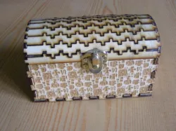 Pirate chest round lid lasercut plywood 
