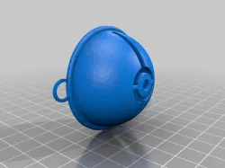 Poke ball golf ball marker with keychain loop 