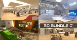 3D VR Bundle 01 Low-poly  3D model