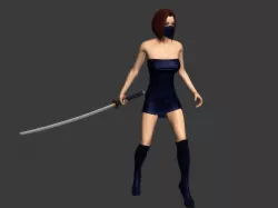 3Dfoin - Female Ninja Low-poly  3D model