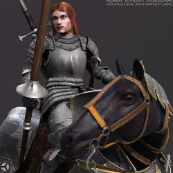 Adam Knight Horseman  Low-poly  3D model