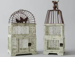 Antiqued Decorative Birdcages 3D model