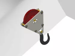 assembled view of crane hook with pulley block
