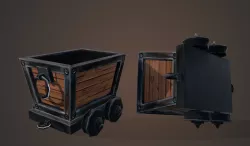  baggage cart  mining cart Low-poly  3D model