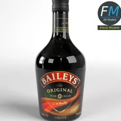 Baileys Irish Cream Whiskey Bottle Low-poly  3D model