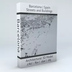 Barcelona Downtown Streets and Buildings 3D model